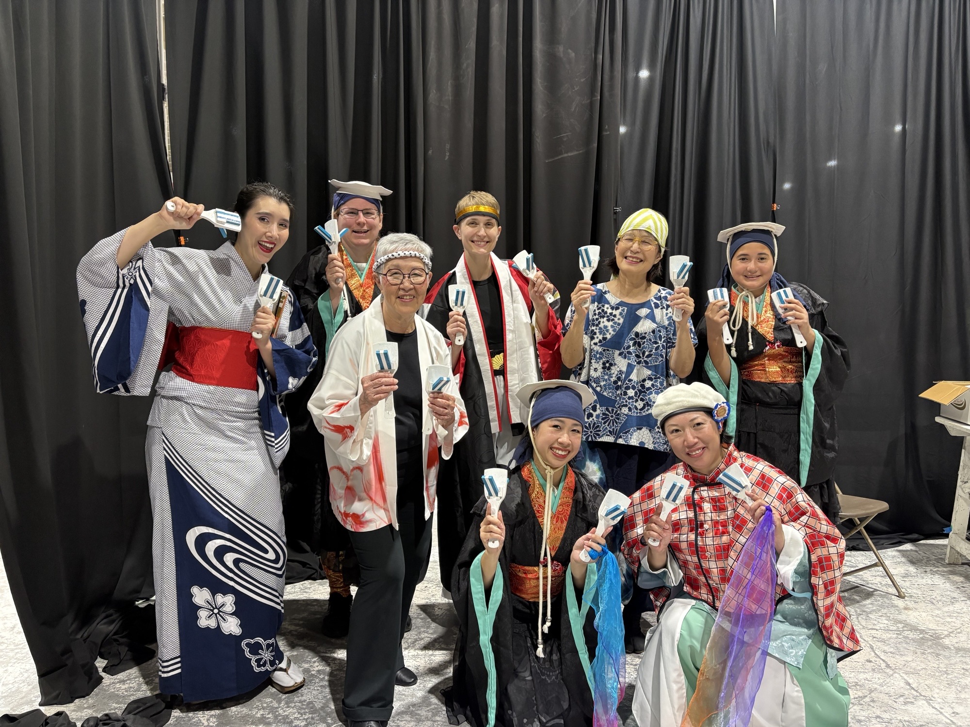 Ōzora JCAM Yosakoi members in costume with naruko